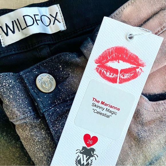 WILDFOX MARIANNE Celestial Galaxy SKINNY JEANS - Picture 2 of 11